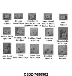 INTERIOR SCREW KIT - 65 FALCON CONVERTIBLE
