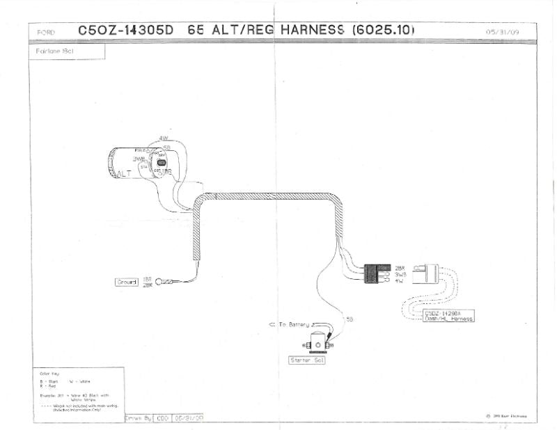 ALTERNATOR TO VOLTAGE REGULATOR WIRE - 65 FRLN 289