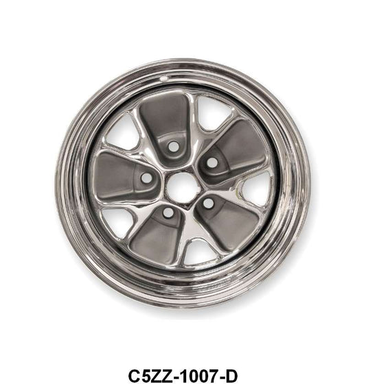 ALL CHROME STYLE STEEL WHEEL - 63-67 MUSTANG, FALCON, FAIRLANE
