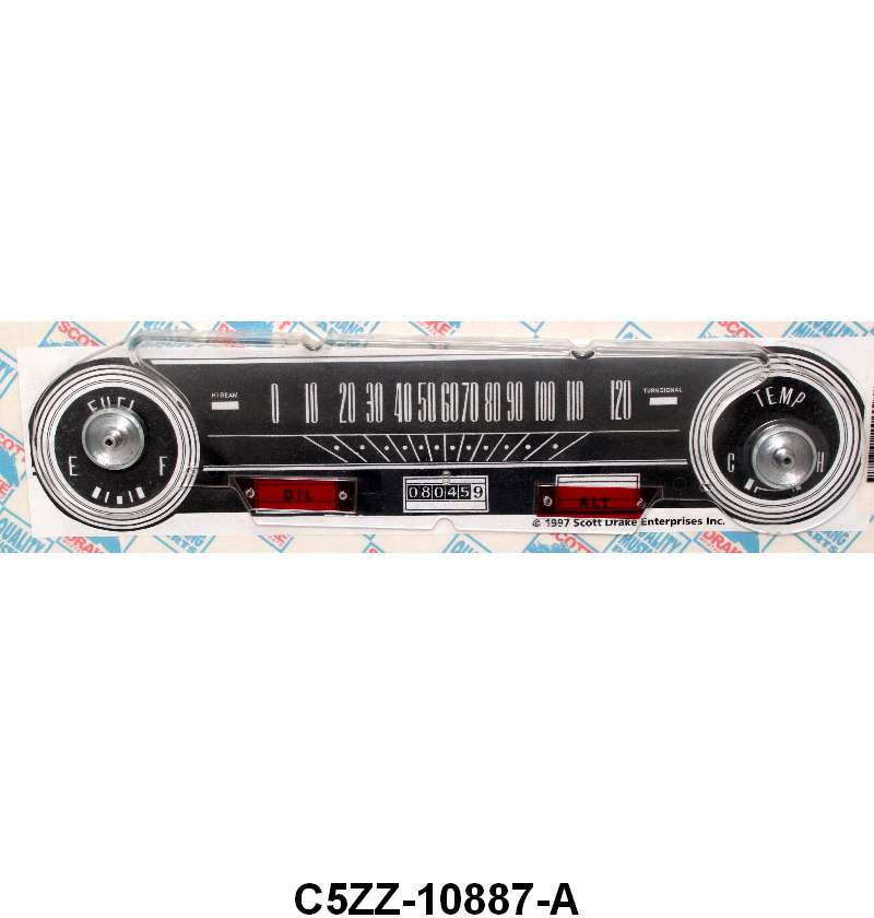 INSTRUMENT BEZEL LENS - 65 FALCON, 65 MUSTANG W/ALTERNATOR