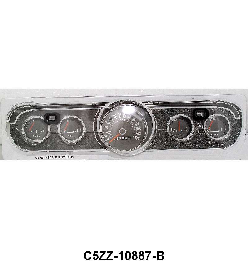 INSTRUMENT BEZEL LENS - 65-66 MUSTANG (5 GAUGES), 65 COMET