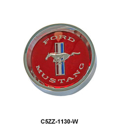 STYLE STEEL WHEEL CENTER EMBLEM - 65-66 MUSTANG WHITE