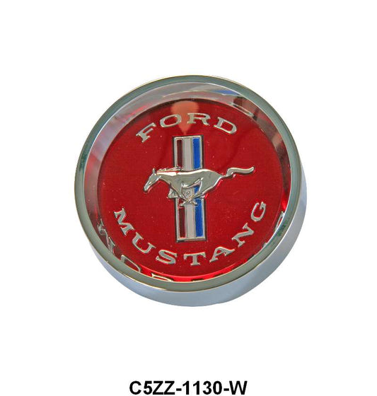 STYLE STEEL WHEEL CENTER EMBLEM - 65-66 MUSTANG WHITE