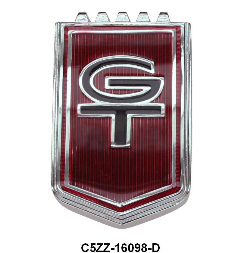 FENDER EMBLEM - 65-66 MUSTANG (BEFORE 10-1-65) "GT" CERAMIC