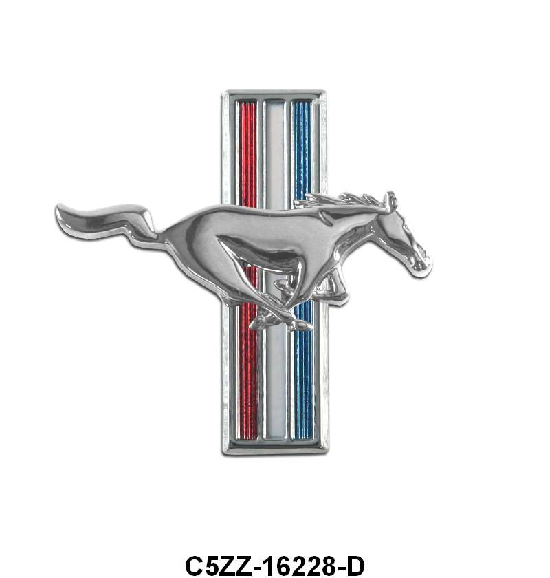 RUNNING HORSE FENDER EMBLEM - 64-66 MUST, 67-68 6cyl MUST RH