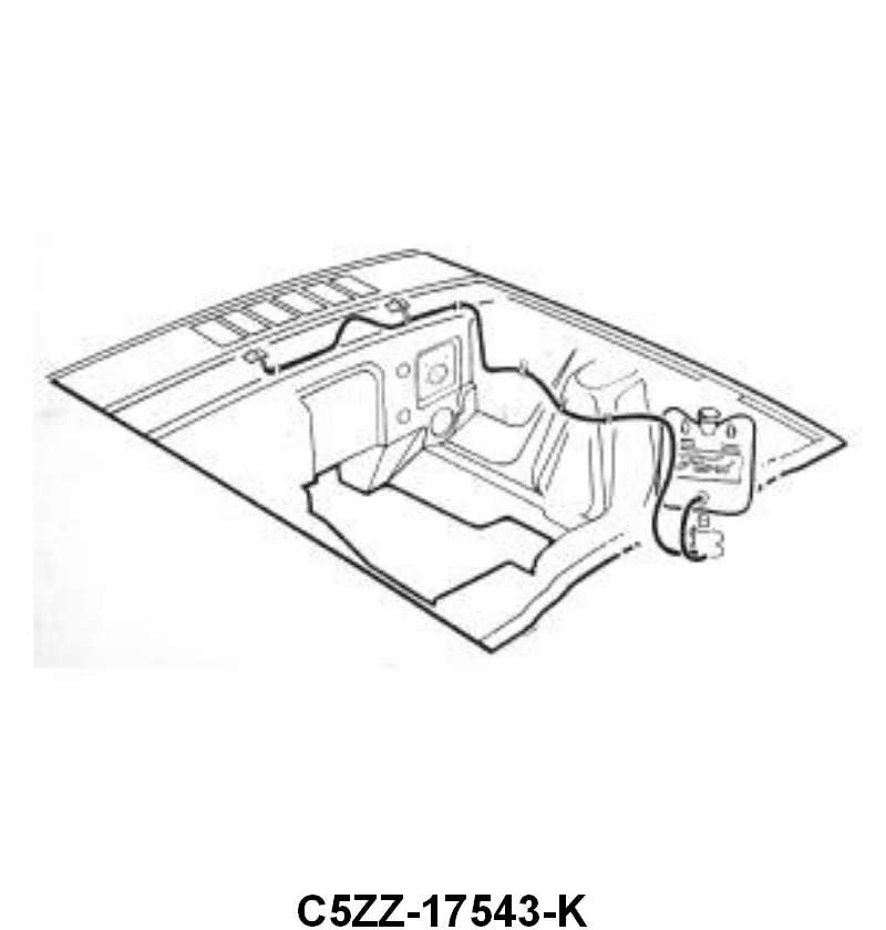 WINDSHIELD WASHER HOSE & TEE KIT - 64-66 MUSTANG