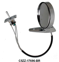 REMOTE CONTROL OUTSIDE MIRROR - 65-66 MUST/FLCN/FRLN LEFT HAND SHOW CHROME