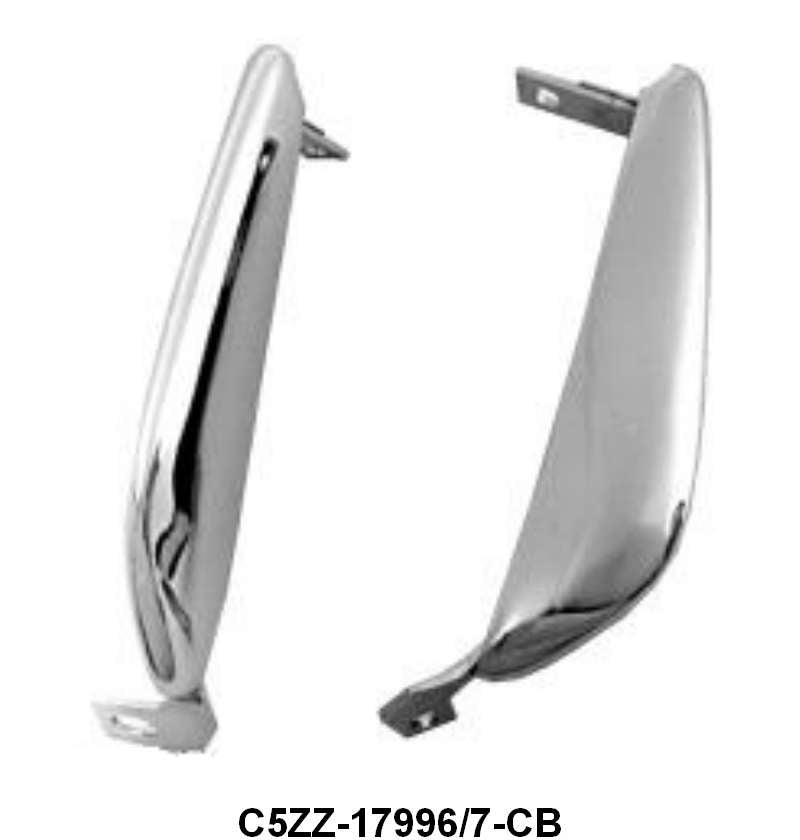 CHROME FRONT BUMPER GUARDS - 64-66 MUSTANG