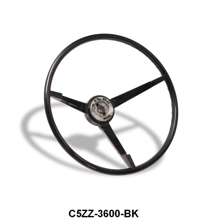 STEERING WHEEL - 65-66 MUSTANG, BLACK