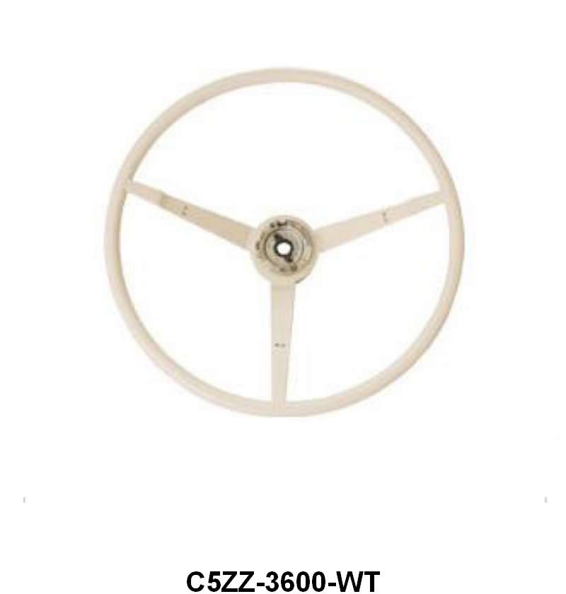 STEERING WHEEL - 65-66 MUSTANG WHITE
