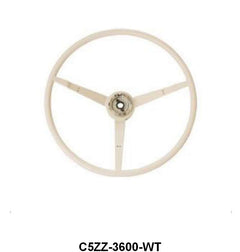 STEERING WHEEL - 65-66 MUSTANG WHITE
