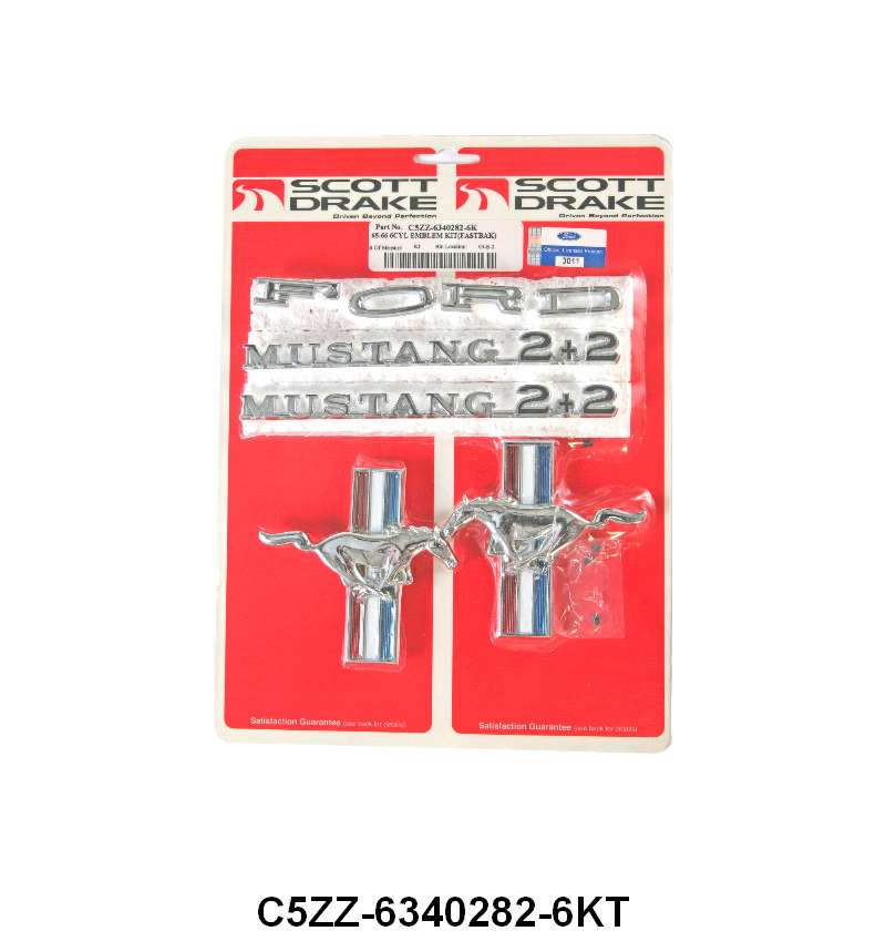 MUSTANG EMBLEM KIT - 65-66 MUSTANG FASTBACK 6cyl