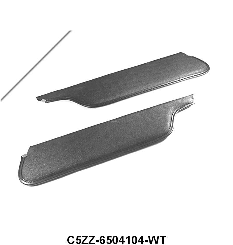 SUN VISORS - 64-66 MUSTANG COUPE/FASTBACK,  WHITE