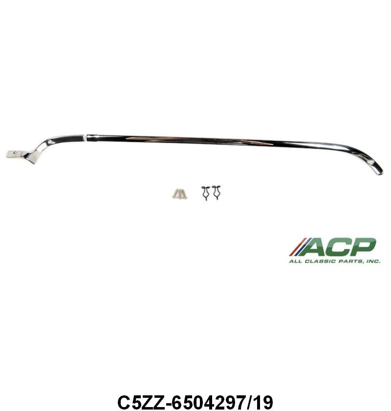 LOWER DASH TRIM - 64-65 MUSTANG LH INCLUDES END PIECE & CLIPS