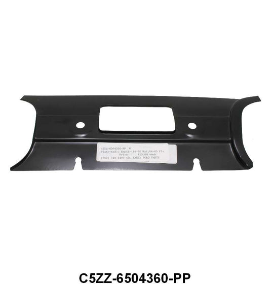 STEEL DASH RADIO REPAIR PLATE - 64-65 FALCON/RANCHERO, 64-66 MUSTANG