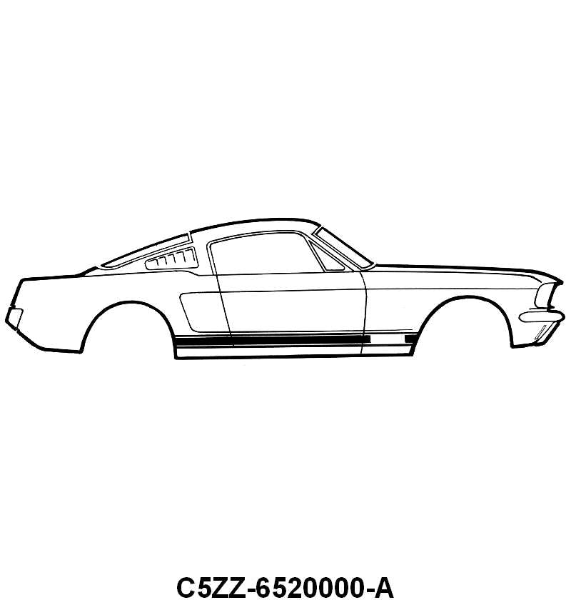 "GT" STRIPE KIT - 65-66 MUSTANG BLACK