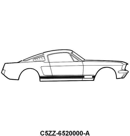 "GT" STRIPE KIT - 65-66 MUSTANG BLACK