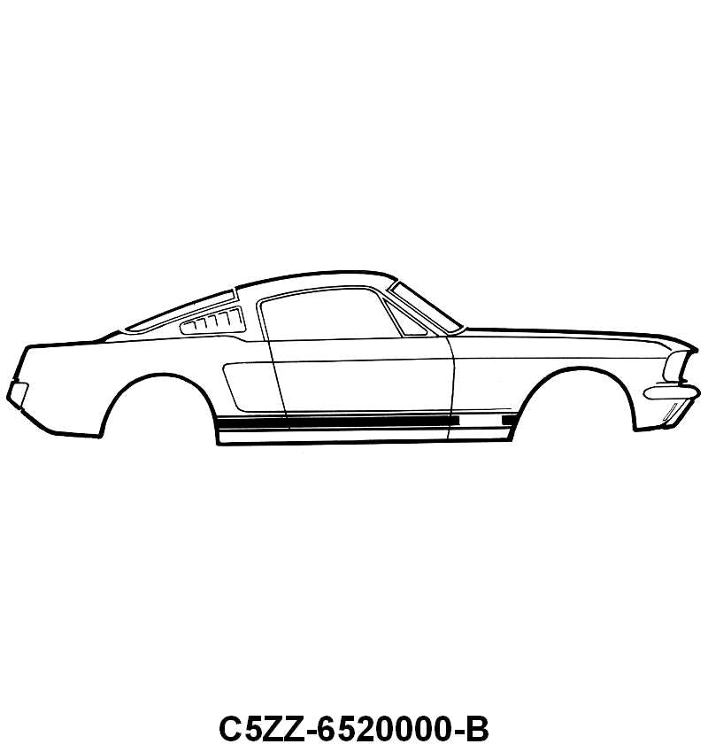 "GT" STRIPE KIT - 65-66 MUSTANG WHITE