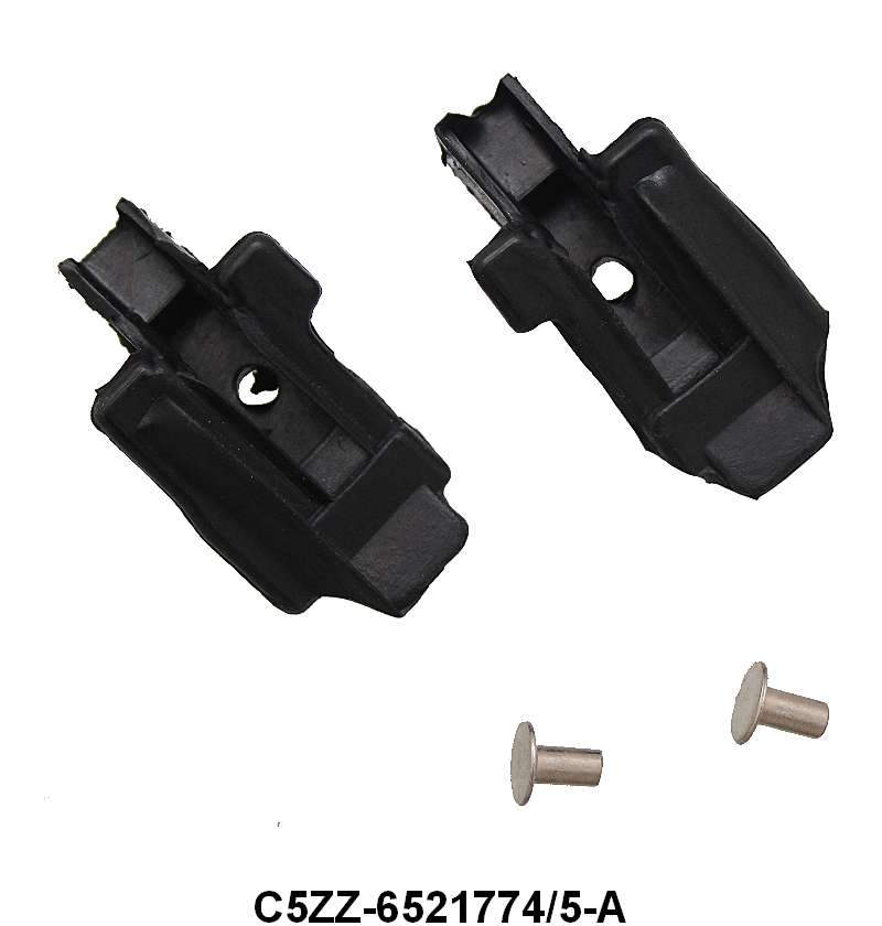 UPPER DOOR GLASS BUMPERS AT TOP OF DIVISION BAR - 65-66 MUSTANG