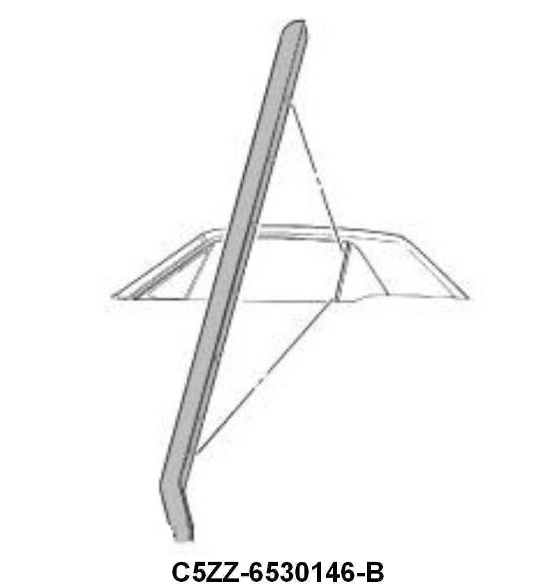 FRONT EDGE OF QUARTER WINDOW SEAL - 64-68 MUSTANG COUPE RH