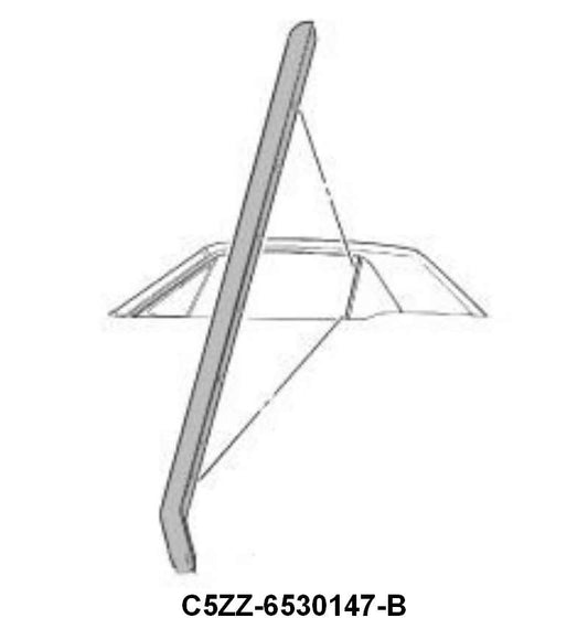 FRONT EDGE OF QUARTER WINDOW SEAL - 64-68 MUSTANG COUPE LH