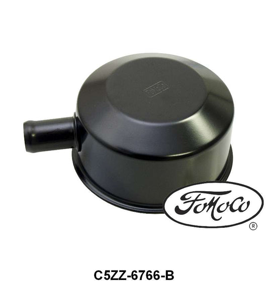 BREATHER CAP - 64-68 260/289 BLACK W/FOMOCO SCRIPT - ORIGINAL STYLE