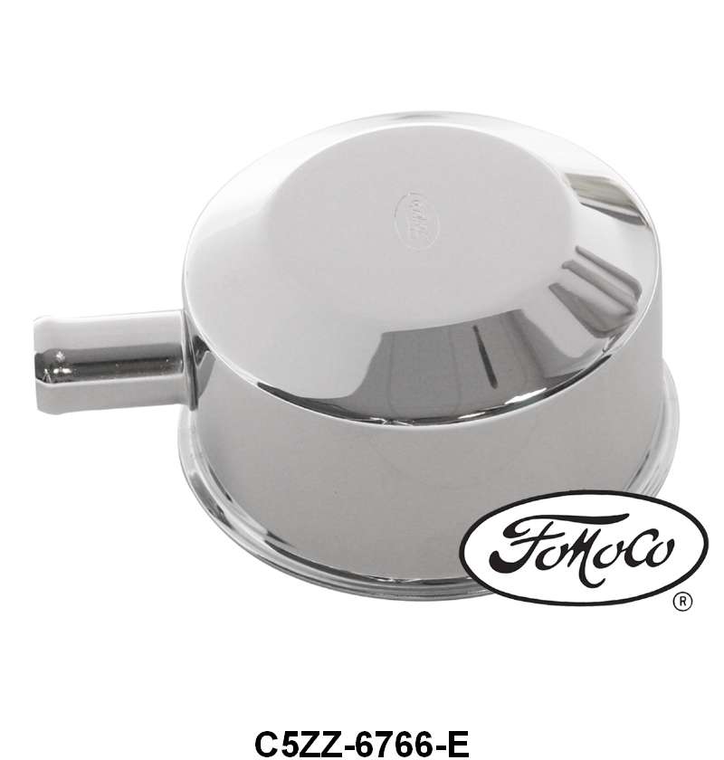 BREATHER CAP - 64-68 ALL PASS 260/289 CHROME W/FOMOCO SCRIPT