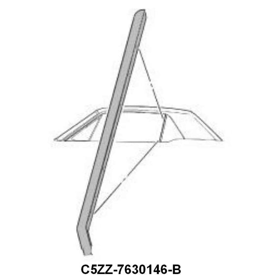 FRONT EDGE OF QUARTER WINDOW SEAL - 64-68 MUSTANG CONV RH
