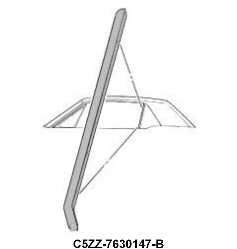FRONT EDGE OF QUARTER WINDOW SEAL - 64-68 MUSTANG CONV LH