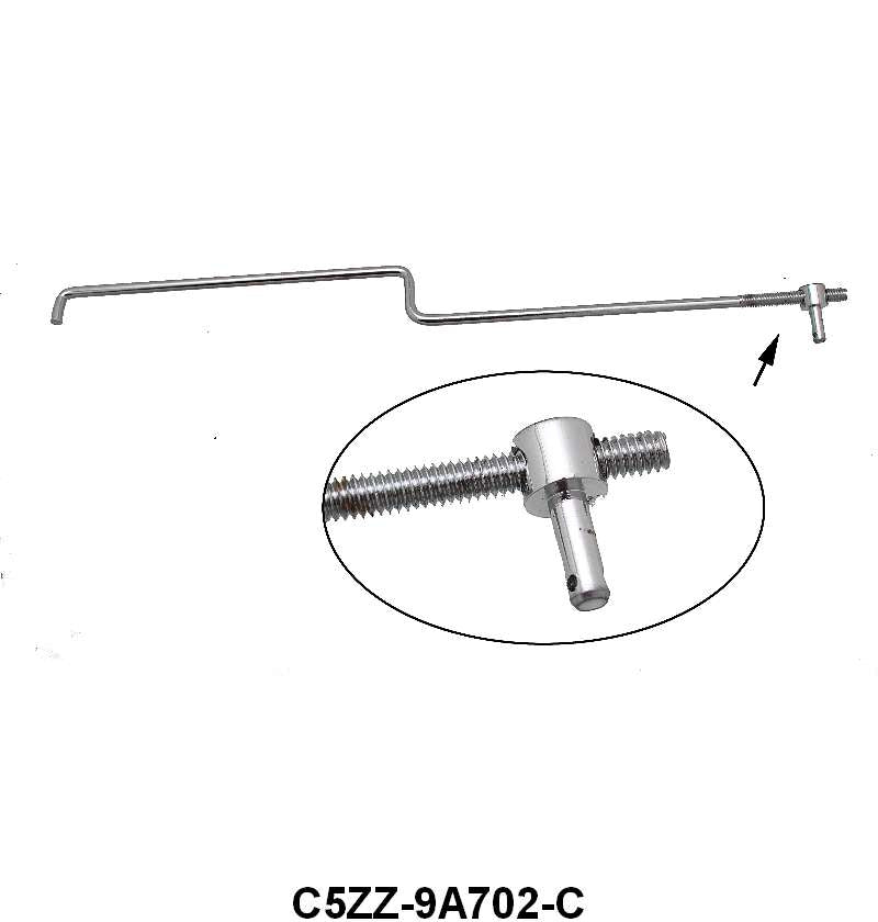 ACCELERATOR LINKAGE ROD - 65-67 MUSTANG 260/289, CHROME