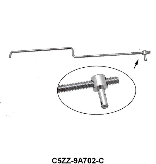 ACCELERATOR LINKAGE ROD - 65-67 MUSTANG 260/289, CHROME