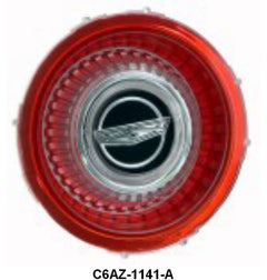 HUB CAP CENTER EMBLEM - 66 GALAXIE, 66-69 PICKUP RED FOR C6AZ-1130-G