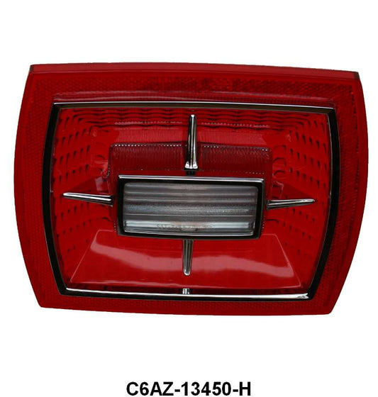 TAIL LIGHT LENS WITH FoMoCo SCRIPT - 66 GLX EXCEPT WGN WITH BACK UP