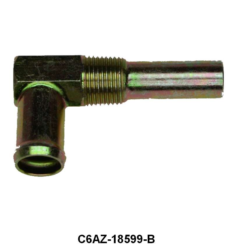 INTAKE MANIFOLD HEATER HOSE FITTING - 63-70 ALL 260/289/302 "GOLD"