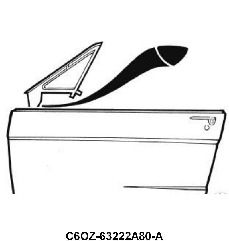 VENT WINDOW FRAME TO DOOR SEAL OUTSIDE - 66-67 FAIRLANE, 67-68 MUSTANG