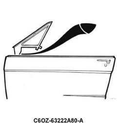 VENT WINDOW FRAME TO DOOR SEAL OUTSIDE - 66-67 FAIRLANE, 67-68 MUSTANG