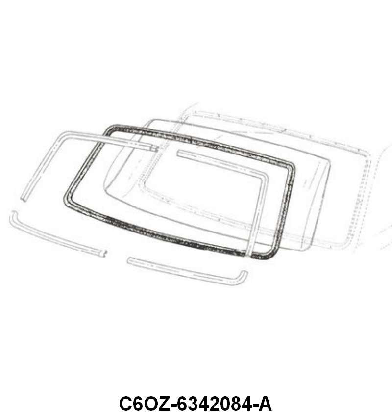 REAR/BACK WINDOW SEAL - 66-67 FAIRLANE/COMET 2DR HARDTOP BODY #63