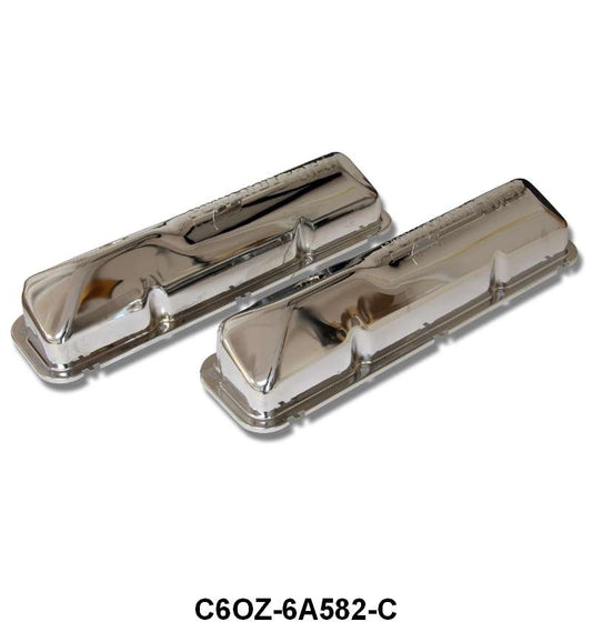 CHROME VALVE COVER - 66-70 PASS 390/428 "POWERED BY FORD"