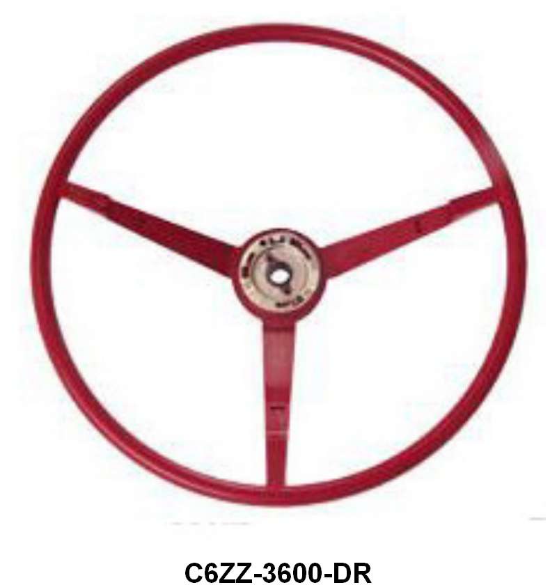 STEERING WHEEL - 66 MUSTANG DARK RED