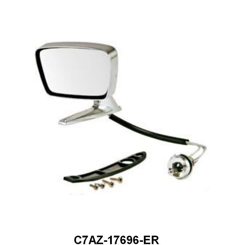 REMOTE CONTROL OUTSIDE MIRROR - 67 MUSTANG LEFT HAND SHOW CHROME