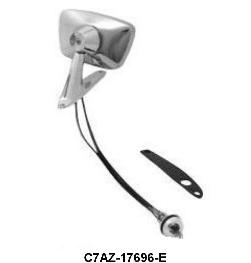 ECONOMY REMOTE CONTROL MIRROR - 67 MUSTANG LH W/12" CABLE