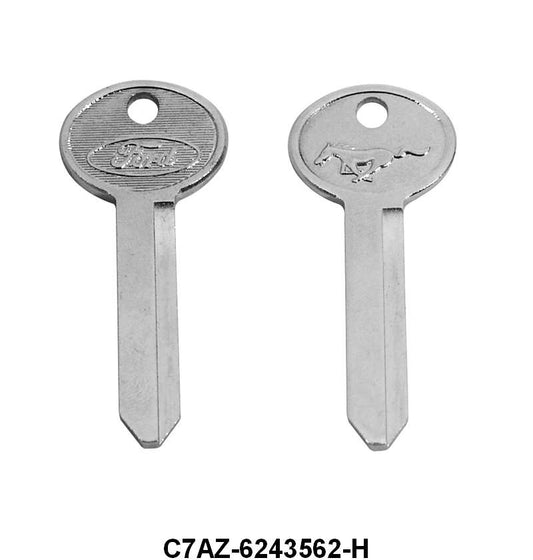 TRUNK & GLOVE BOX KEY BLANK - 67-70 MUSTANG WITH "PONY" ON KEY