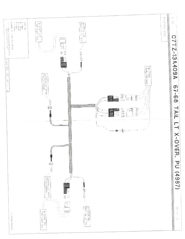 TAIL LIGHT CROSSOVER HARNESS - 67-68 F-100/F-350