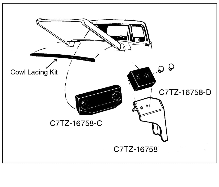 COWL HOOD BUMPERS - 67-69 F-100/F-350, WITHOUT BRACKETS