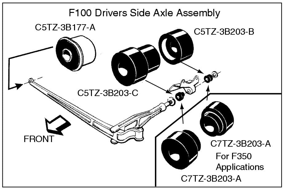 RADIUS ARM BUSHING - 65-72 F-350, 4 REQUIRED