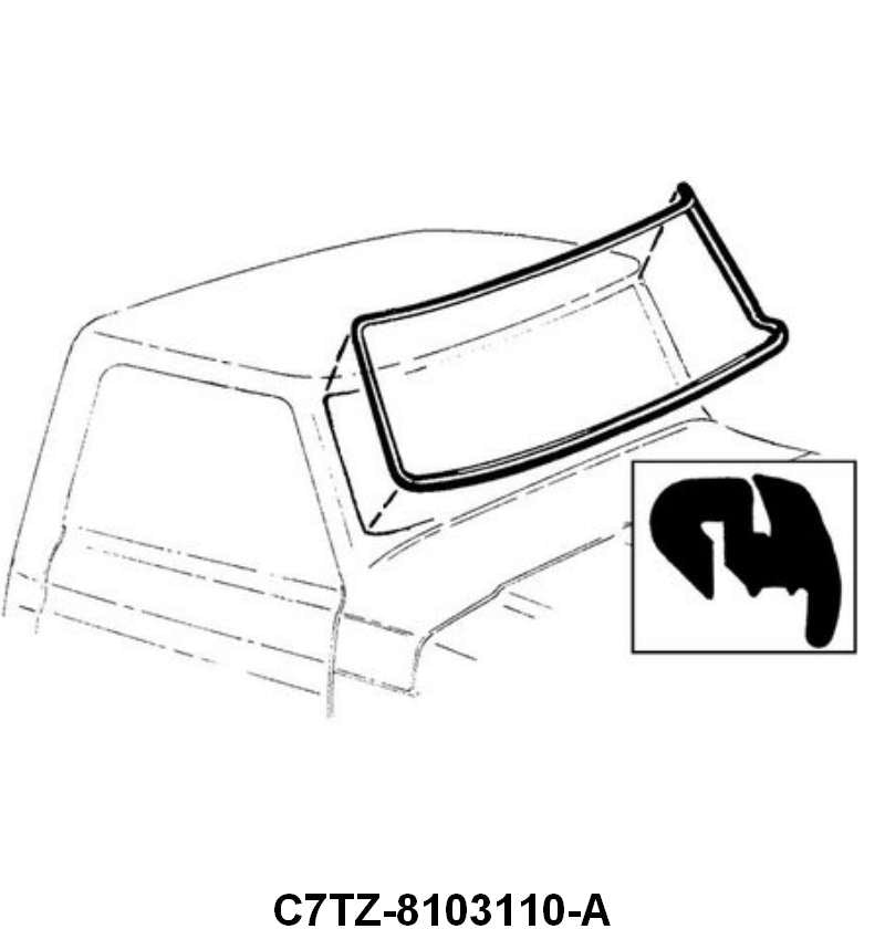 WINDSHIELD SEAL WITHOUT GROOVE FOR CHROME - 67-72 F-100/F-350