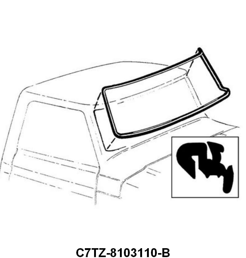 WINDSHIELD SEAL WITH GROOVE FOR CHROME - 67-72 F-100/F-350