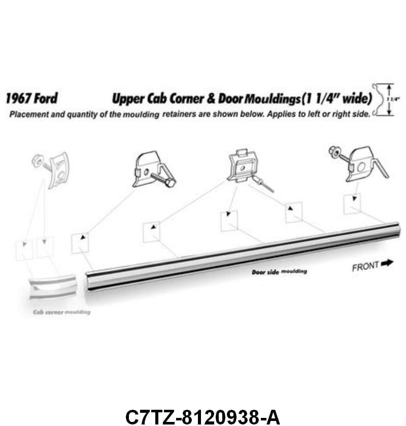 DOOR MOLDING - 67 PICKUP RIGHT OR LEFT HAND