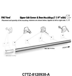 DOOR MOLDING - 67 PICKUP RIGHT OR LEFT HAND