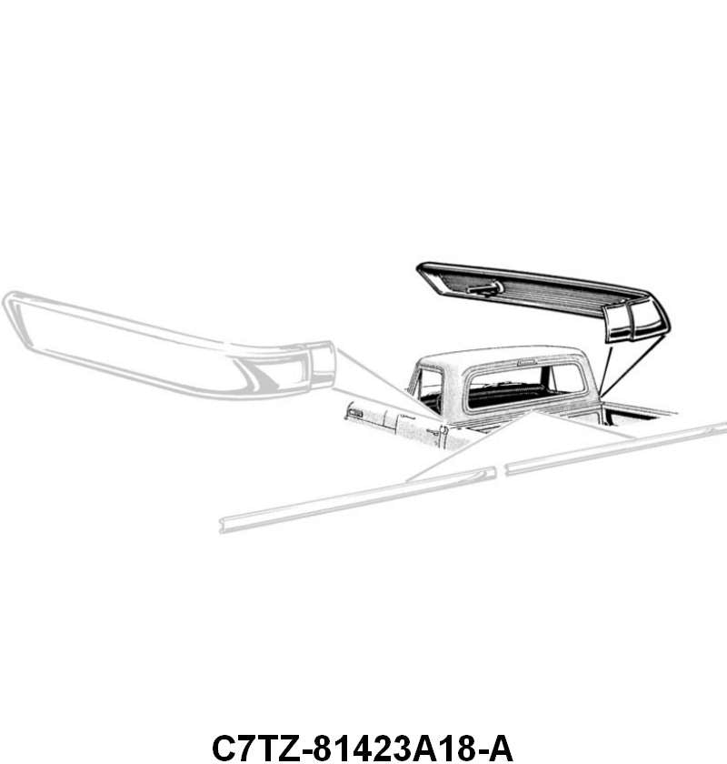 BACK OF CAB MOLDING BELOW REAR WINDOW - 67-72 F-100/F-350 RH